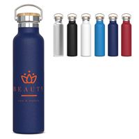 BOTTIGLIA TERMICA CON TAPPO IN BAMBOO 650 ML